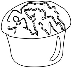 junk food coloring page illustration