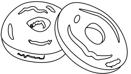 junk food coloring page illustration