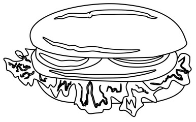 junk food coloring page illustration