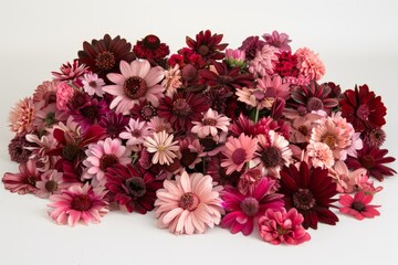 Rich maroon and pink gerbera daisies in full bloom, perfect for floral arrangements, wedding decorations, and springtime celebrations, highlighting beauty and elegance