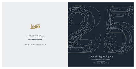 2025 logo and premium wish card with hand writing style. Happy new Year.