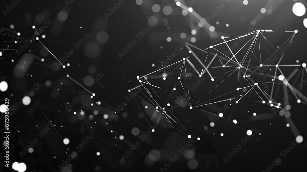 Poster abstract background, molecules technology with polygonal shapes, connecting dots and lines, connecti