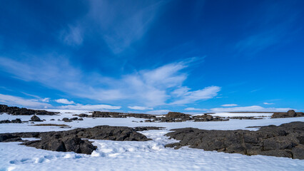 schneebedeckte Landschaft auf Island