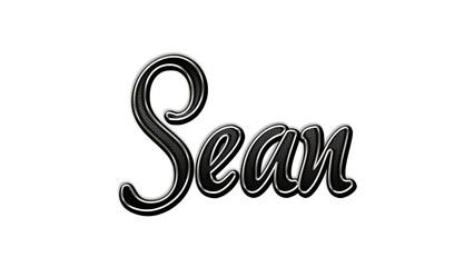 Obraz premium black metal 3d design of name Sean on white background.