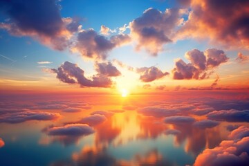 Fototapeta premium Nature sky sunset landscape sunlight.