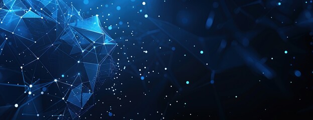 Abstract Network with Blue Lines and White Dots