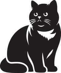 Obraz premium Cat Silhouette Vector Illustration. International Cat Day Silhouette Vector.