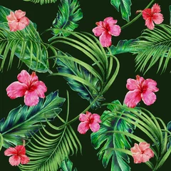 Fotobehang Tropische Bladeren seamless floral pattern  © Kathy 