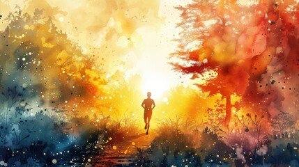 Running on a nature trail