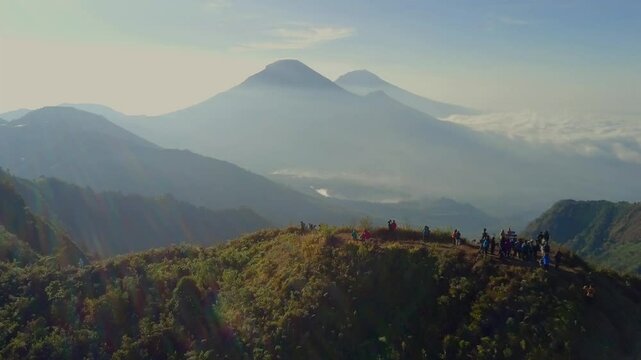 beautiful mountain view on the central java