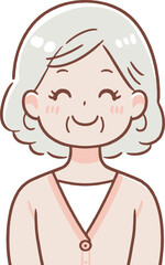 happy elderly woman portrait vector illustration