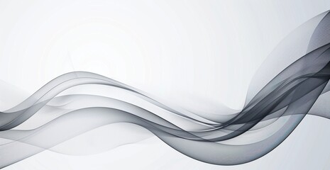 Obraz premium Abstract Gray Waves on a White Background