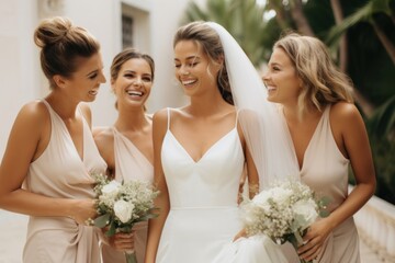 Wedding dress bridesmaid standing fashion.