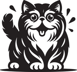 Obraz premium Cat Silhouette Vector Illustration. International Cat Day Silhouette Vector.