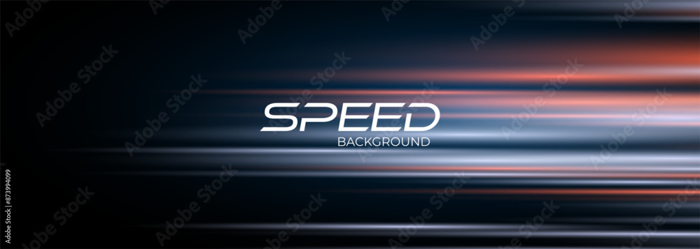 Aufkleber blue and red high-speed background. movement light trails effect on black abstract background. wide 