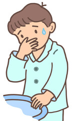 病気・疾患のイラスト - 吐き気・むかつき・嘔吐感・悪心