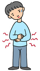 病気・疾患のイラスト - 腹痛・胃痛・胸やけ・胃もたれ・胃炎