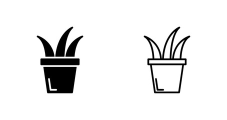 Grass Pot Vector Icon