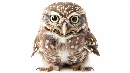 Obraz premium Little owl isolated on a white background. Studio shot. Animal.