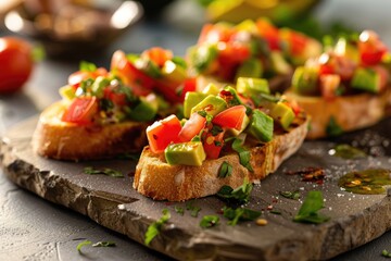 Avocado Bruschetta, Fresh Mediterranean Appetizer