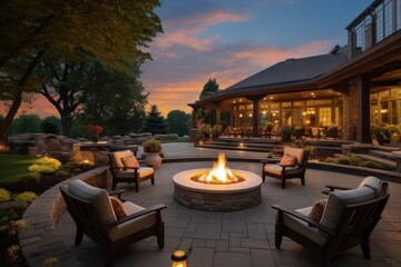 Outdoor patio outdoors fire architecture.