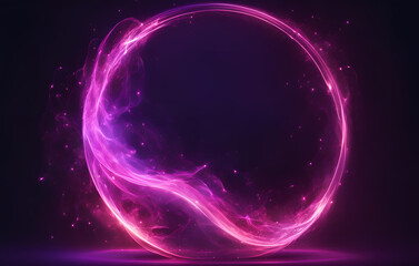 Obraz premium Plasma Light Flares With Ionized Flares and Purple Color Fla Glowing Texture, Futuristic neon space template Created