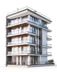 Building Isolated. Modern Facades Architecture for New Luxury Apartments