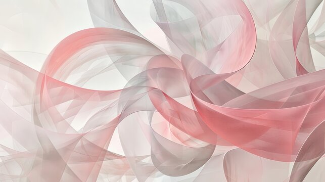 Rubans fluides et translucides en tons roses et gris
