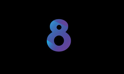 8 Number Logo Modern Purple fresh clean