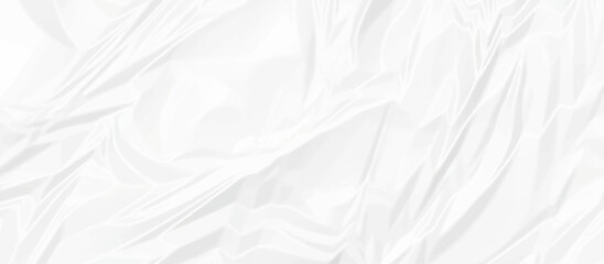 White wrinkly backdrop paper background. panorama grunge wrinkly paper texture. White crumpled and top view textures can be used for background of text or any contents.	