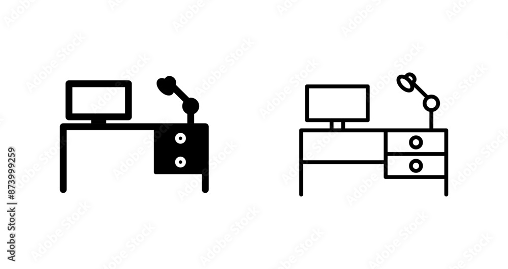 Poster Study Desk I Vector Icon