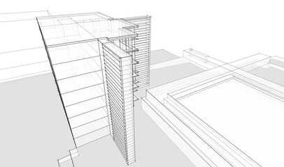 architectural drawing 3d