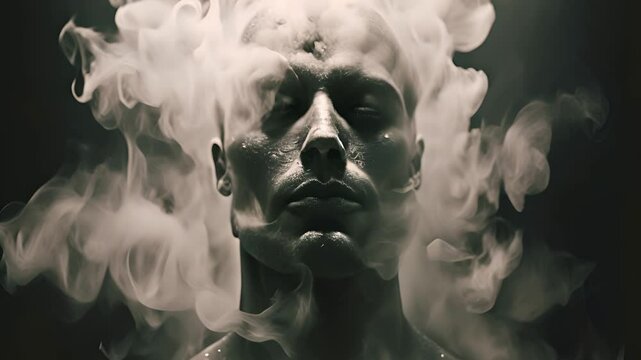  head in the fog concept of memory loss. Generative Ai