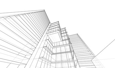 Fototapeta premium architectural drawing 3d