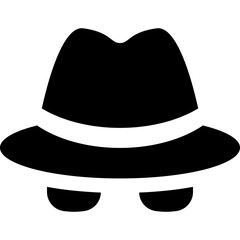Spy, Agent, Incognito Detective icons with hat. Vector stock illustration