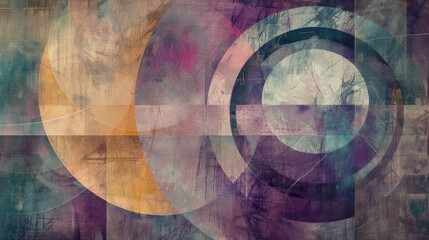 Pastel Colored Abstract Artwork Featuring Circle and Line Elements in a 4000x4000 Dimension