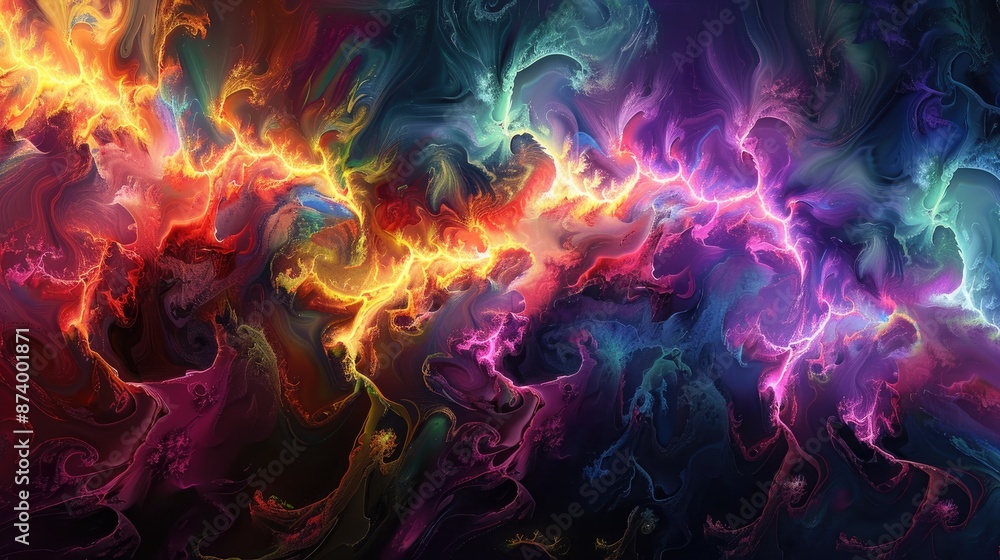 Poster fractal background in abstract form