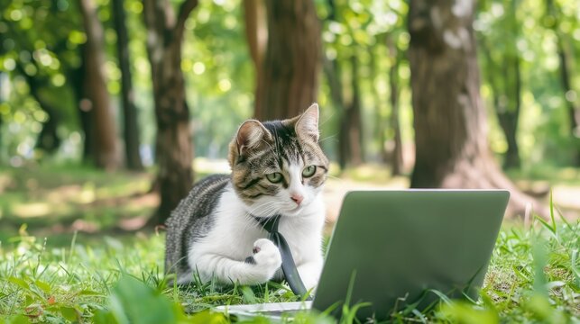 A Cat's Day Off: Working From the Park - Powered by Adobe