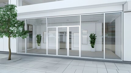 Fototapeta premium A Glimpse of Potential: An Empty Storefront Awaits