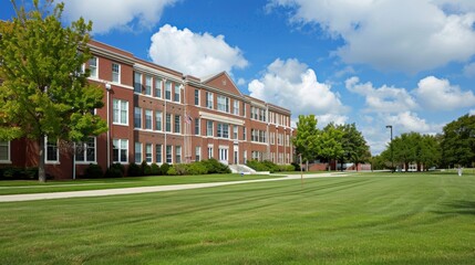 School building.View of typical American school building exterior