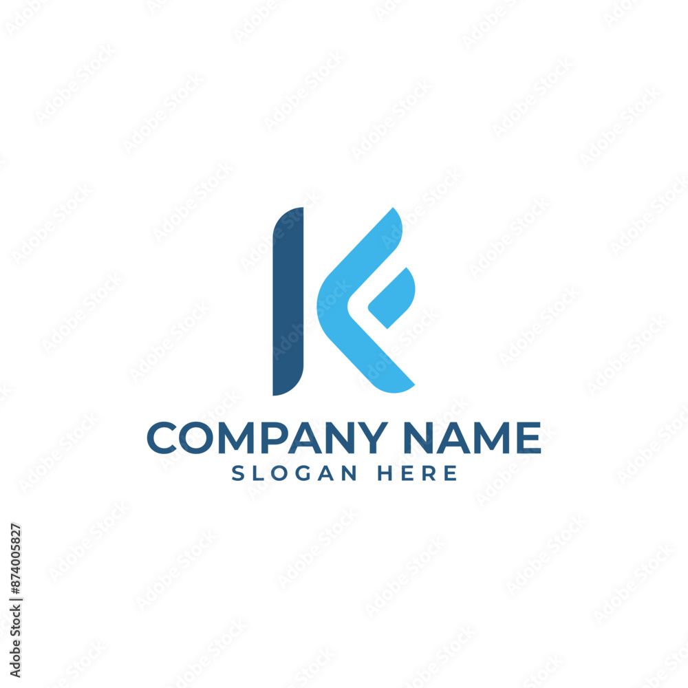 Poster modern minimalist logo with the kf initial lettermark design element