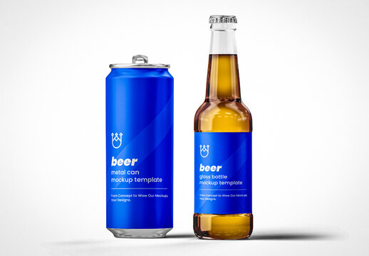 Beer Packaging Mockup Can and Bottle