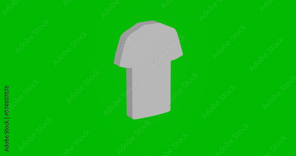 Poster animation of rotation of a white t-shirt symbol with shadow. simple and complex rotation. seamless l