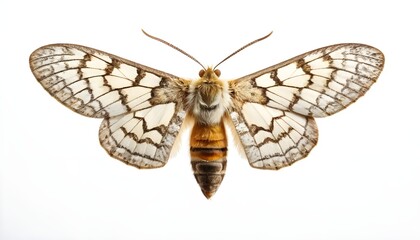 Fototapeta premium butterfly isolated on white, moth in white background, moth picture, moth image