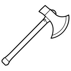 Axe line art vector illustration