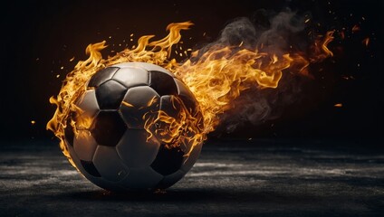 Fototapeta premium burning soccer ball