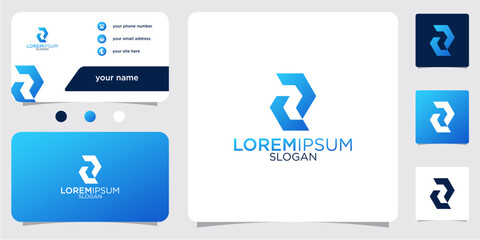 collection of initials R letter abstract monogram with gradient colors logo design business card template