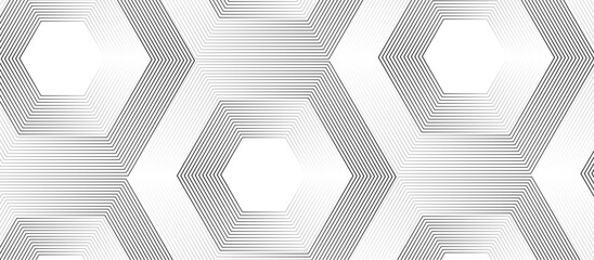 white hexagon stock line geometric abstract transparent background. vector gradient gray line abstract pattern Transparent monochrome striped texture, seamless pattern, modern stylish texture.	