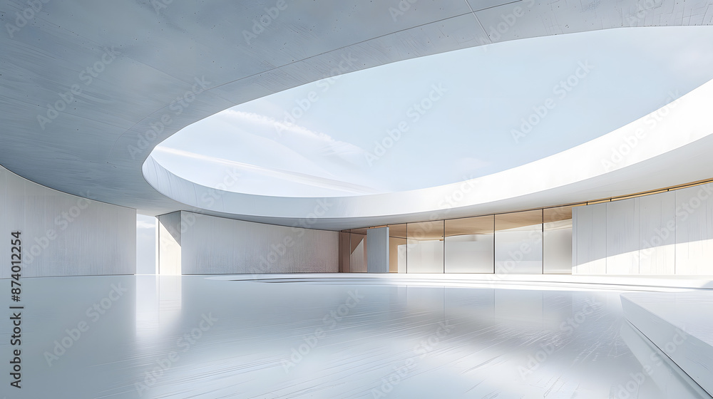 Aufkleber empty minimal abstract architecture building interior or exterior concrete design open space floor c
