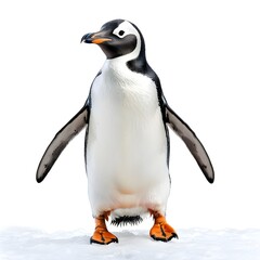 Fototapeta premium penguin isolated on white background, penguin on the beach